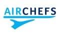 AirChefs logo with stylized blue airplane graphic and text "AIRCHEFS" in blue and black.