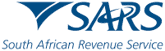 Logo of the South African Revenue Service (SARS) with blue text and a stylized wing symbol.