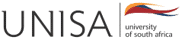 UNISA logo with text "University of South Africa" next to a wavy, multicolored design.
