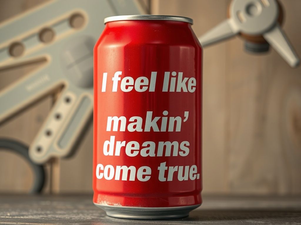 Red soda can with motivational text, symbolizing the real cost of business coaching and pursuing dreams.