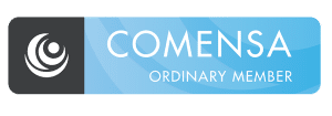 COMENSA Ordinary Member badge with a blue gradient background and a white circular logo on the left.