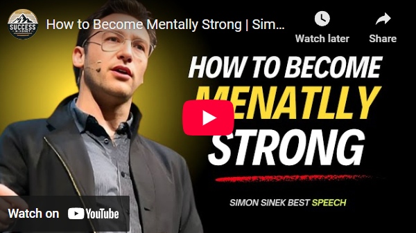Thumbnail of a video titled 'How to Become Mentally Strong' featuring a speaker in a suit on stage.