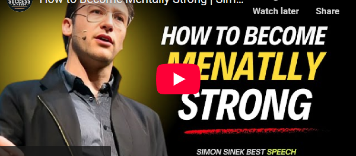 Thumbnail of a video titled 'How to Become Mentally Strong' featuring a speaker in a suit on stage.