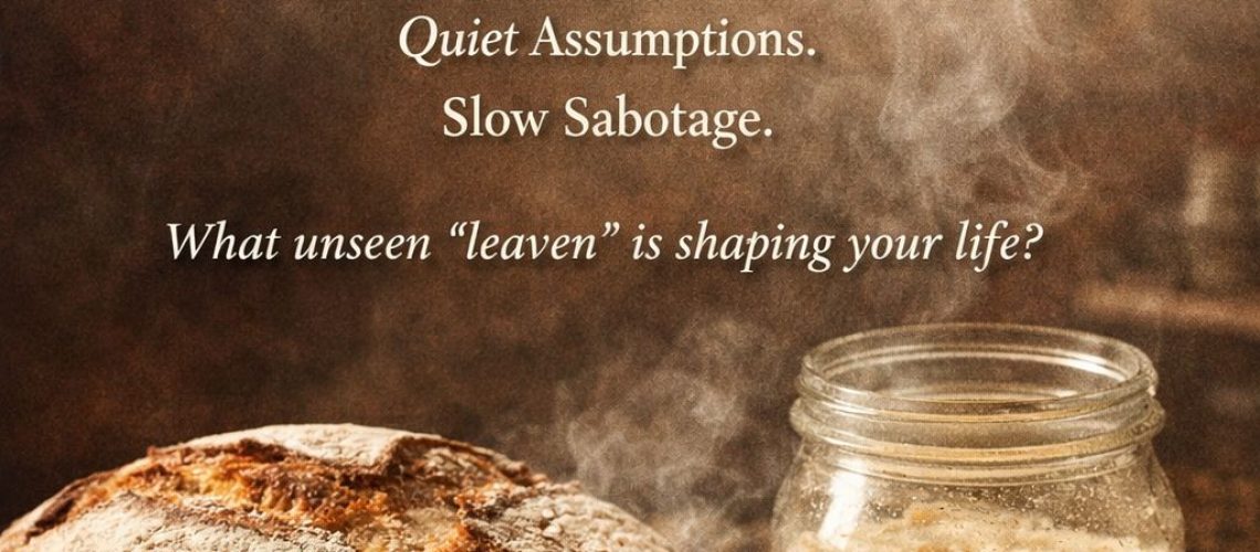 Artisan bread and sourdough starter on a wooden table, illustrating "The Hidden Beliefs That Quietly Sabotage Us."